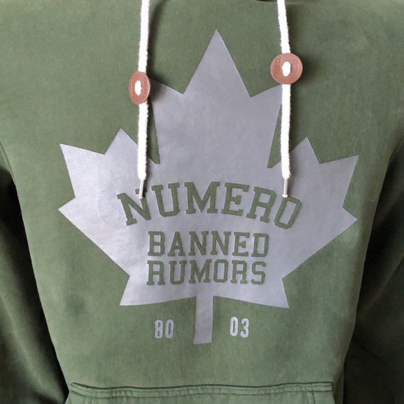 Numero Green Hoodie with tonal print - Men’s size M - Picture 2 of 6